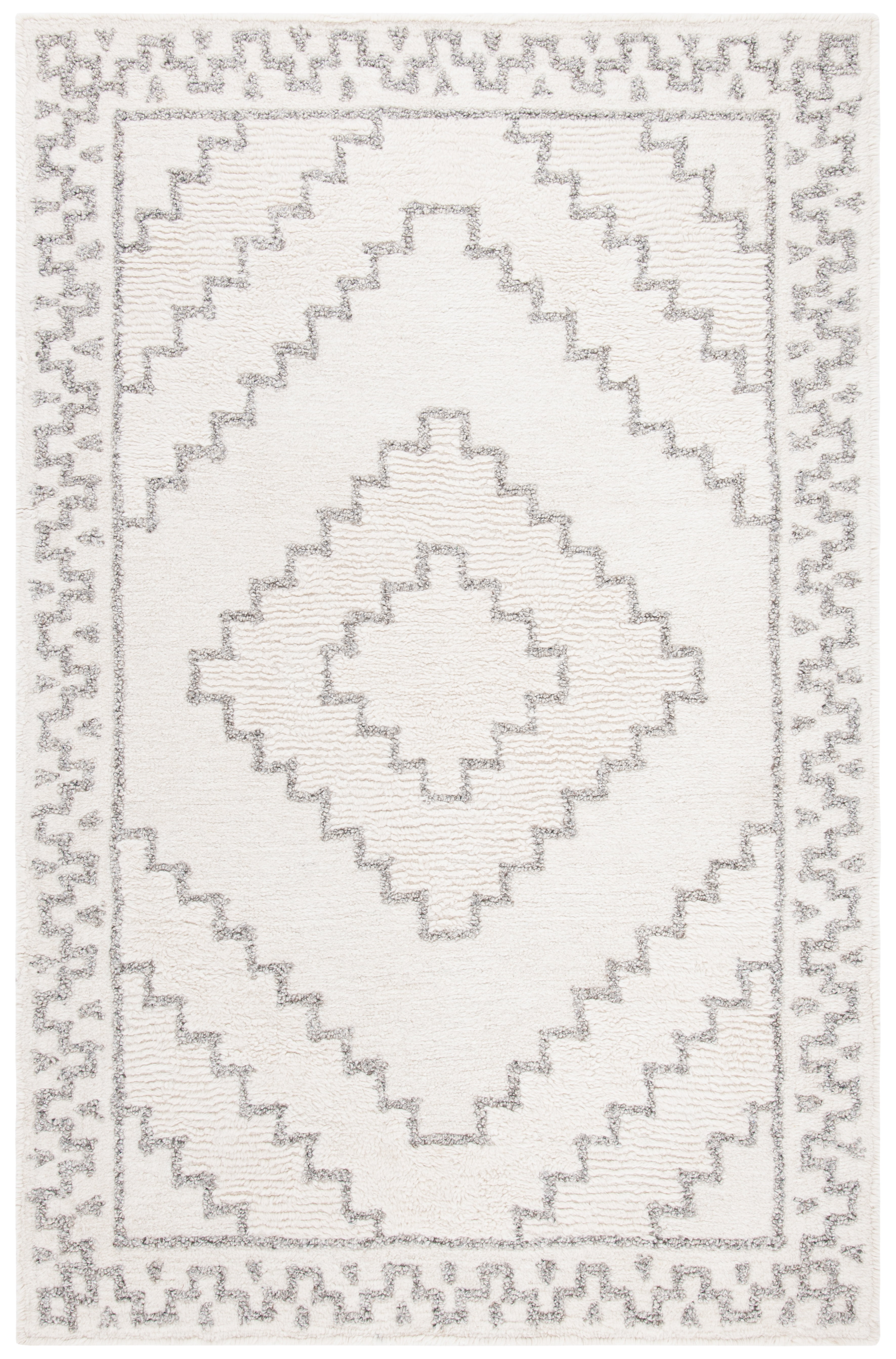 SAFAVIEH Casablanca Lidija Geometric Area Rug, Ivory/Grey, 3' x 5'