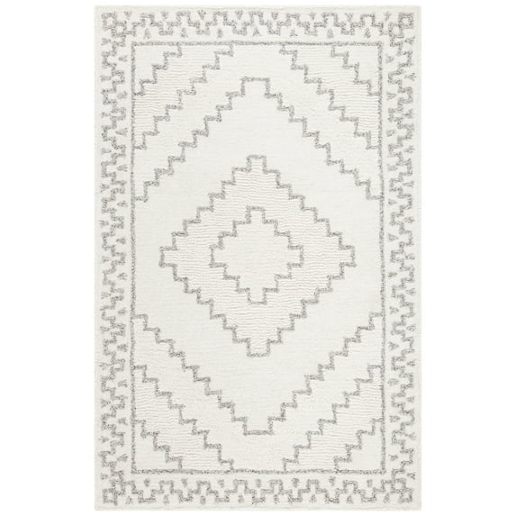 SAFAVIEH Casablanca Lidija Geometric Area Rug, Ivory/Grey, 3' x 5'