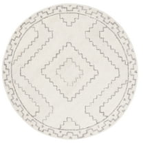 SAFAVIEH Casablanca Lidija Geometric Area Rug, Ivory/Grey, 6' x 6' Round