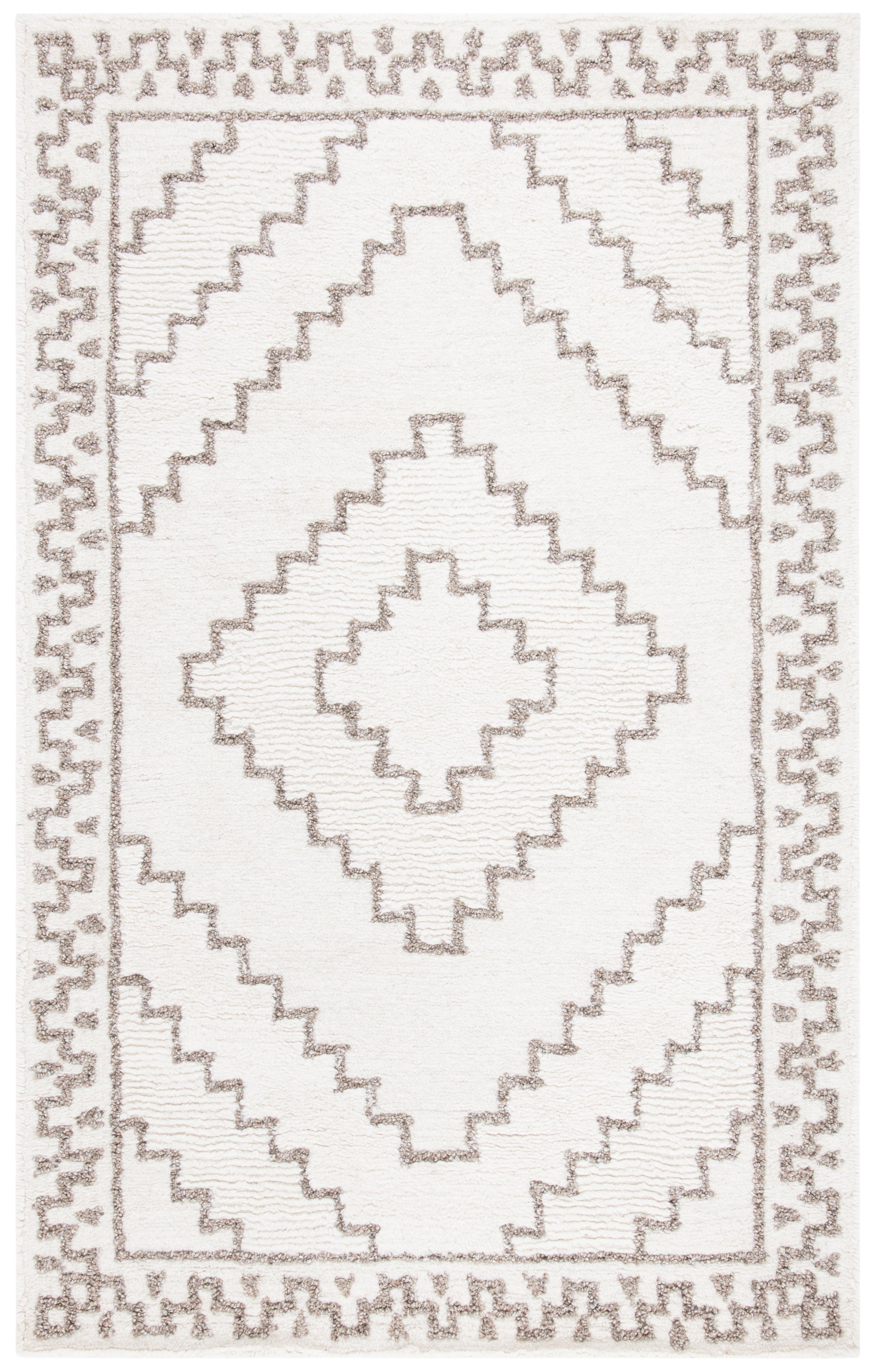 SAFAVIEH Casablanca Lidija Geometric Area Rug, Ivory/Taupe, 6' x 9'