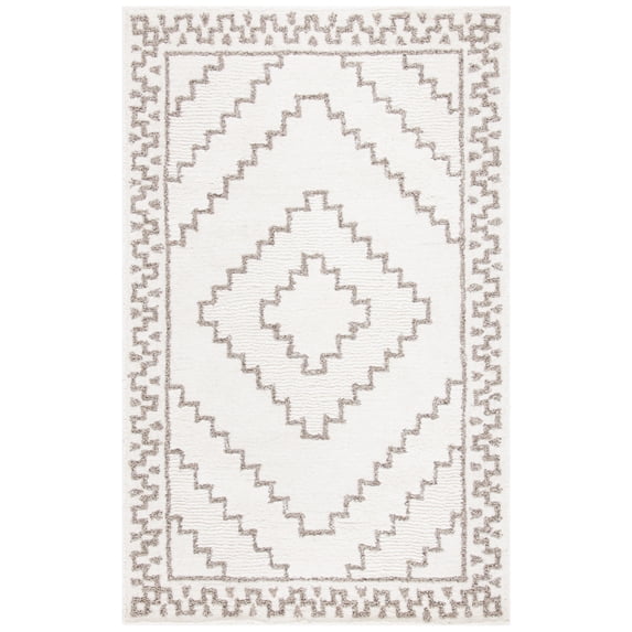 SAFAVIEH Casablanca Lidija Geometric Area Rug, Ivory/Taupe, 6' x 9'