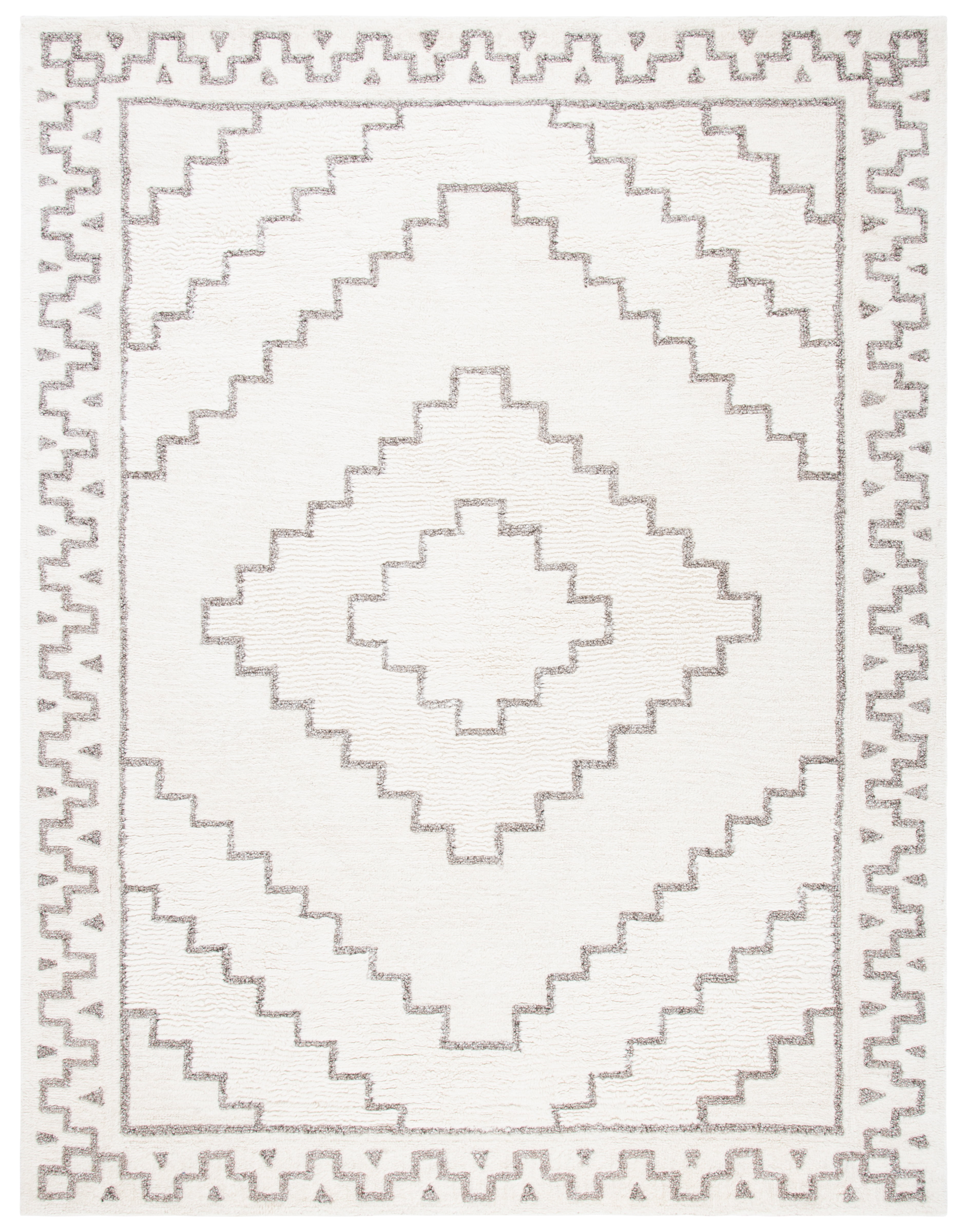 SAFAVIEH Casablanca Lidija Geometric Area Rug, Ivory/Taupe, 9' x 12'