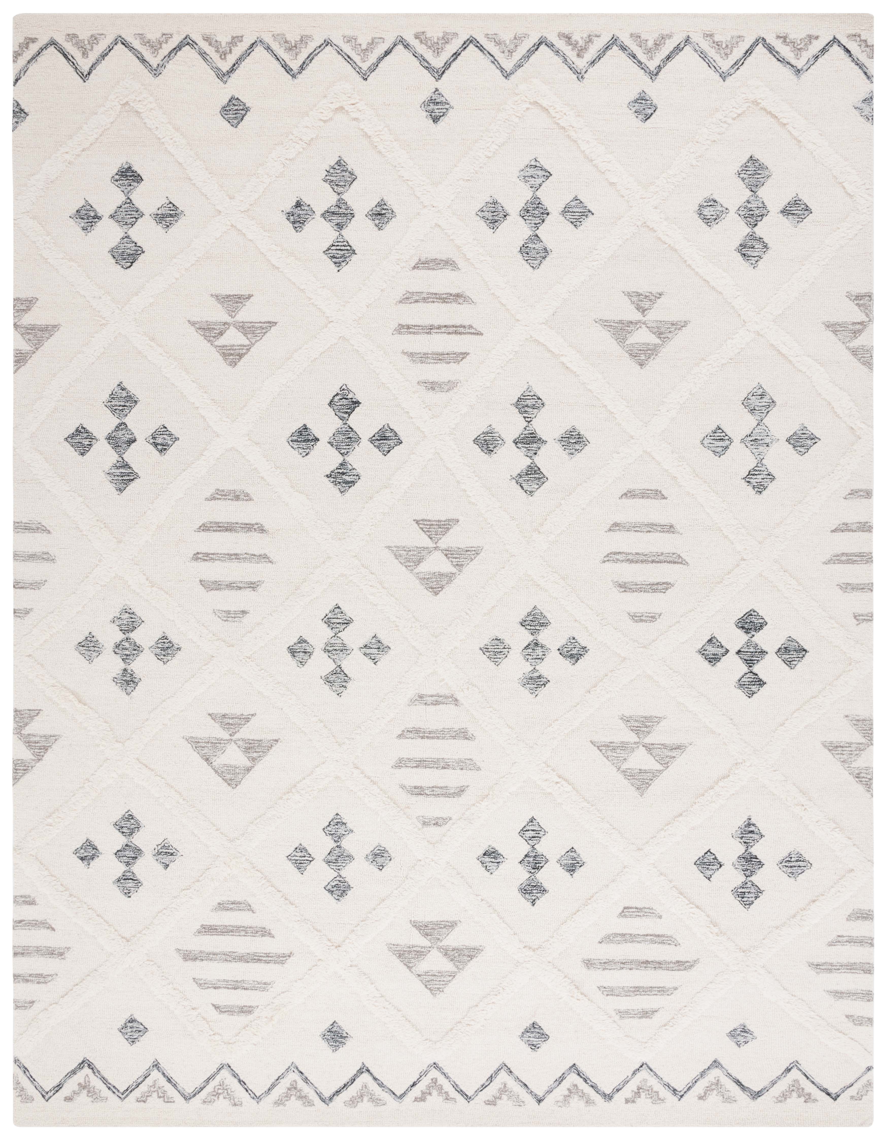 Casablanca Handmade Black Wool Shag Area Rug 8' x 10'