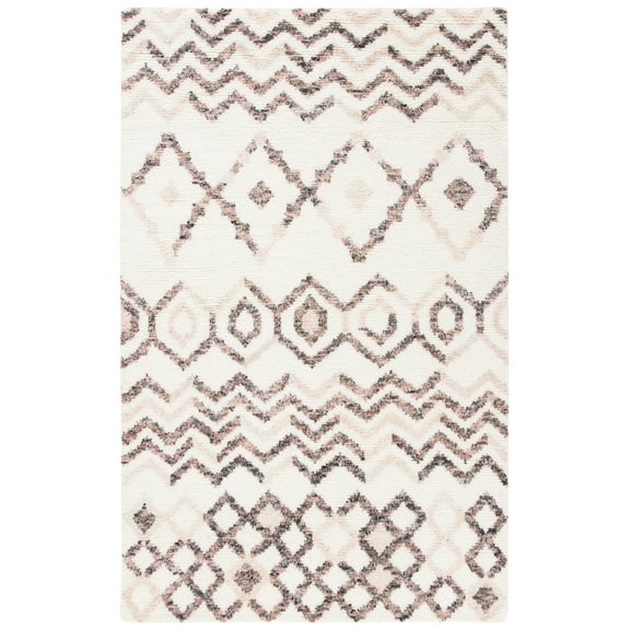 SAFAVIEH Casablanca Lyall Geometric Area Rug, Ivory/Pink, 5' x 8'