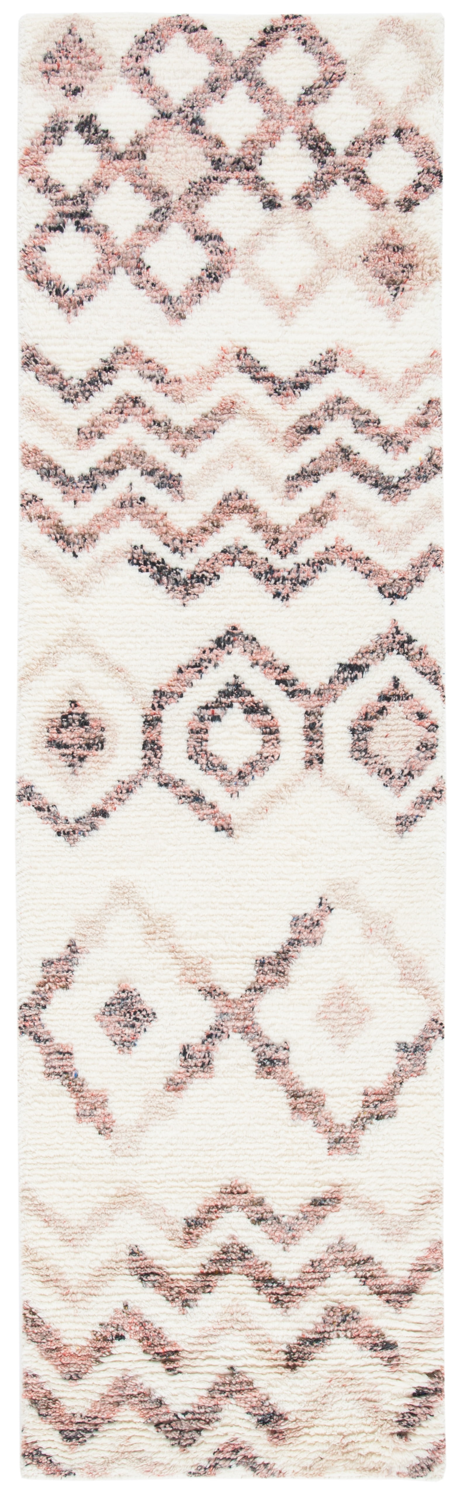 SAFAVIEH Casablanca Lyall Geometric Runner Rug, Ivory/Pink, 2'3" x 8'