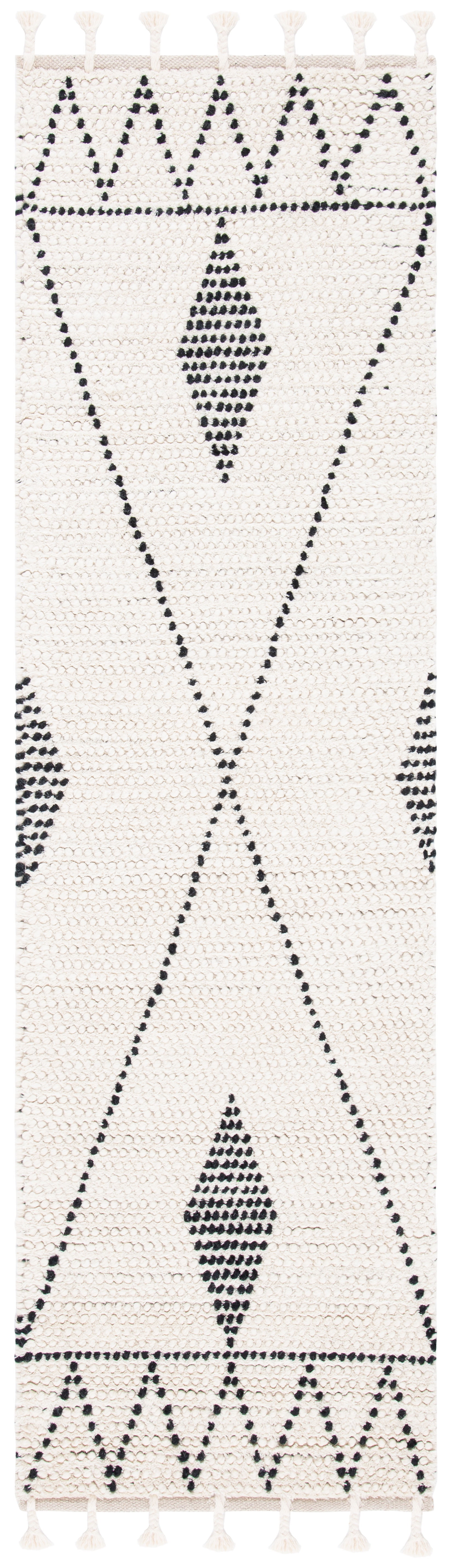 Marni Rug SAFAVIEH Casablanca Marnie Diamond Wool Runner Rug, Ivory/Black, 2'3