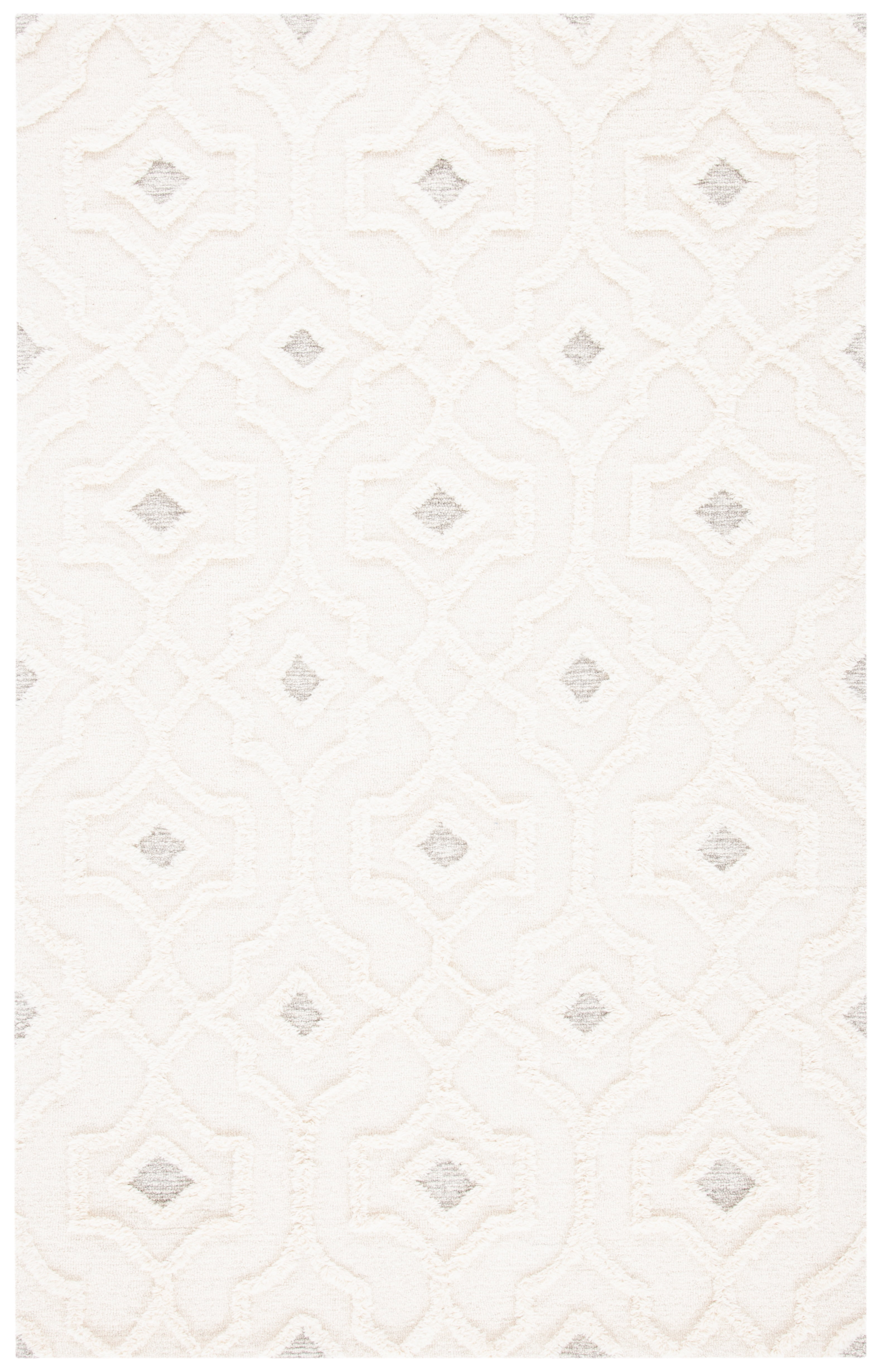 SAFAVIEH Casablanca Merton Diamond Wool Area Rug, Ivory, 4' x 6'