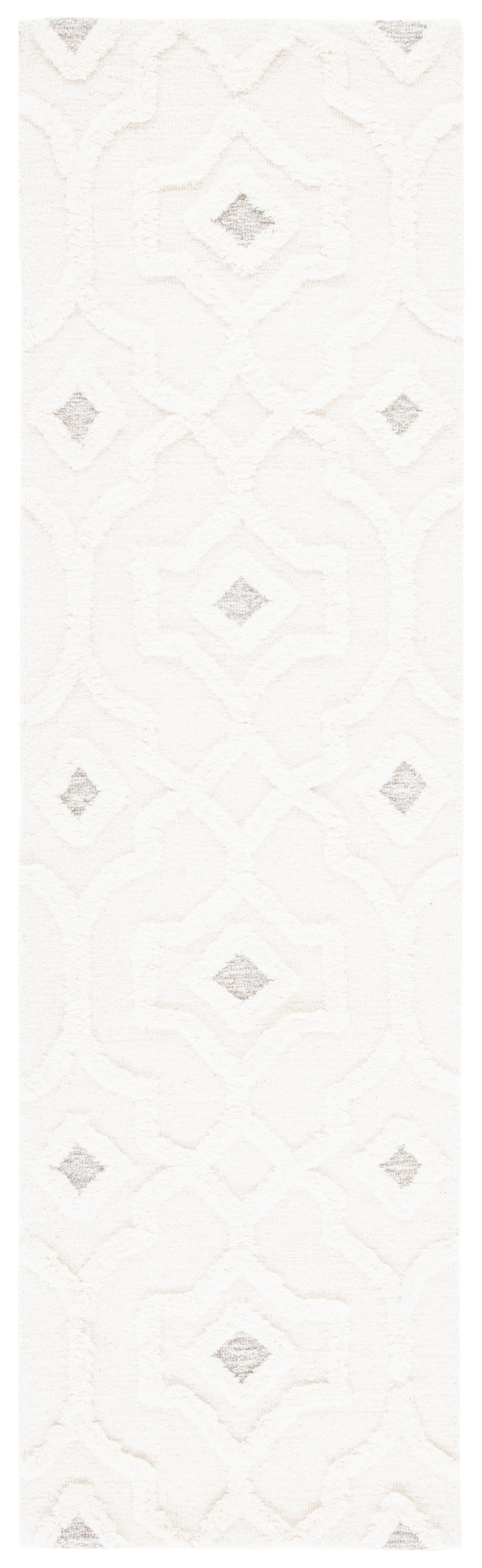 SAFAVIEH Casablanca Merton Diamond Wool Runner Rug, Ivory, 2'3" x 8'