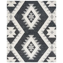 SAFAVIEH Casablanca Nelson Southwestern Wool Area Rug, Ivory/Black, 8' x 10'