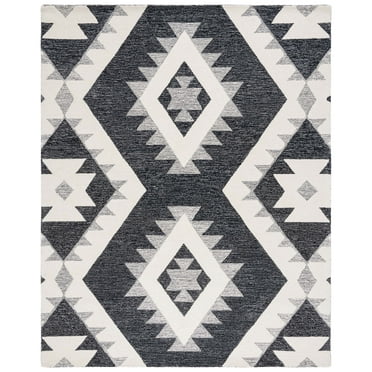 SAFAVIEH Casablanca Nelson Southwestern Wool Area Rug, Ivory/Black, 8' x 10'