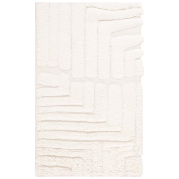 SAFAVIEH Casablanca Patrice Geometric Wool Area Rug, Ivory, 4' x 6'