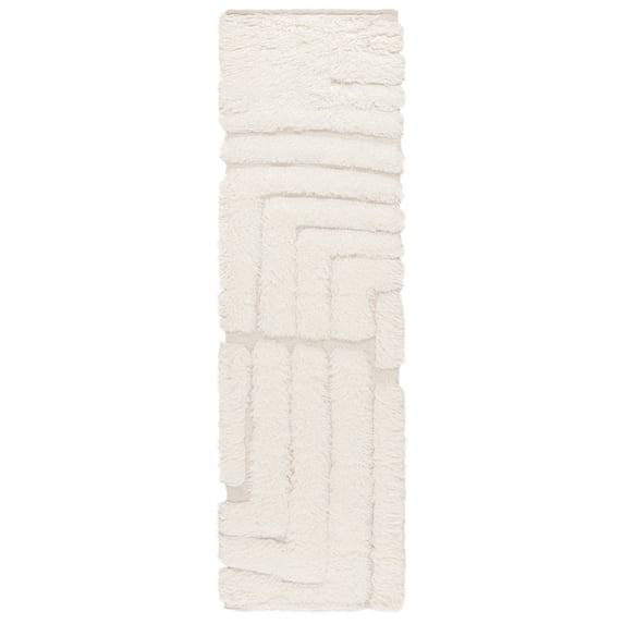 SAFAVIEH Casablanca Patrice Geometric Wool Runner Rug, Ivory, 2'3" x 8'