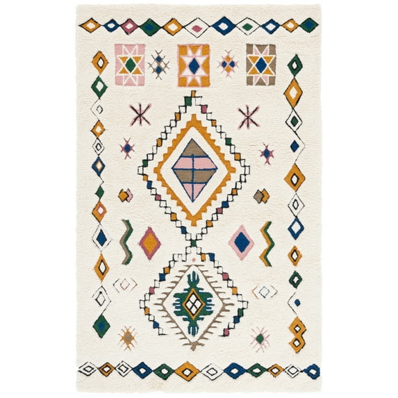 SAFAVIEH Casablanca Pompeii Southwestern Area Rug, Ivory/Green, 6' x 9'