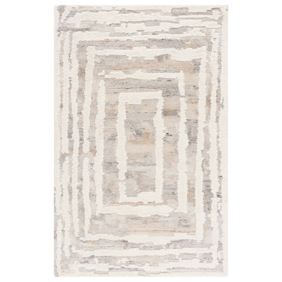SAFAVIEH Casablanca Randall Abstract Shag Area Rug, Beige/Ivory, 4' x 6'