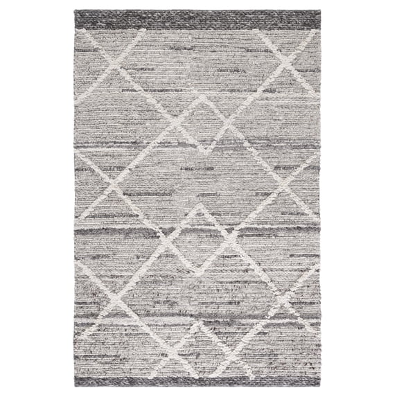 SAFAVIEH Casablanca Reannon Diamond Area Rug, Grey/Ivory, 5' x 8'