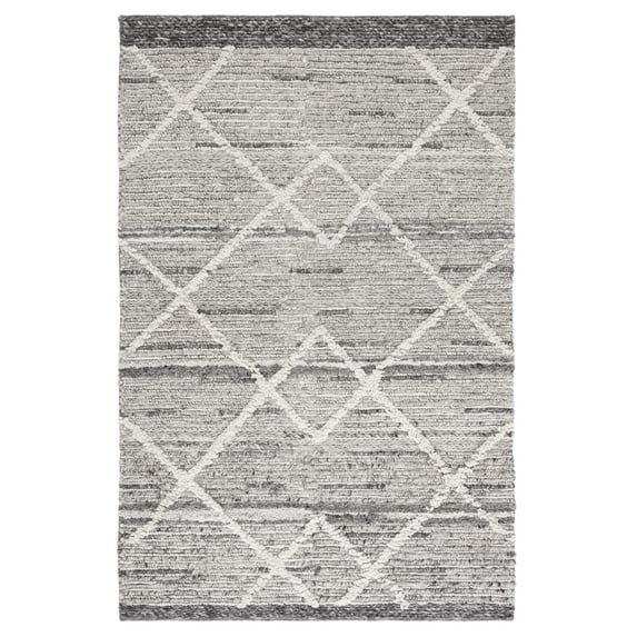 SAFAVIEH Casablanca Reannon Diamond Area Rug, Grey/Ivory, 6' x 9'