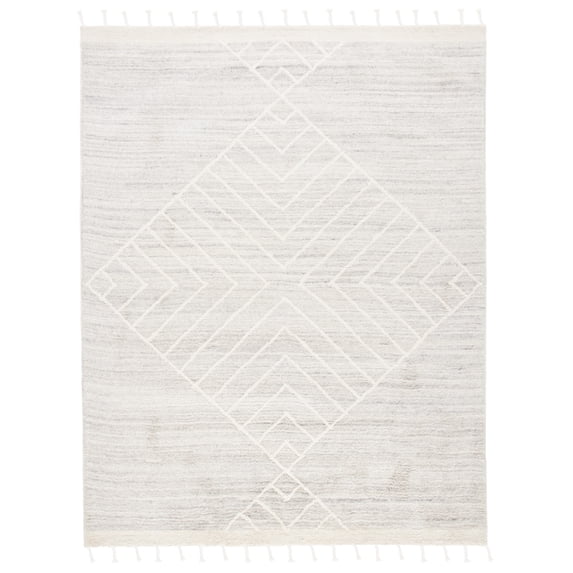 SAFAVIEH Casablanca Regena Diamond Wool Area Rug, Beige/Ivory, 10' x 14'