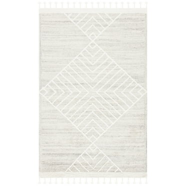 SAFAVIEH Casablanca Regena Diamond Wool Area Rug, Beige/Ivory, 5' x 8'