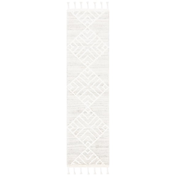 SAFAVIEH Casablanca Regena Diamond Wool Runner Rug, Beige/Ivory, 2'3" x 8'