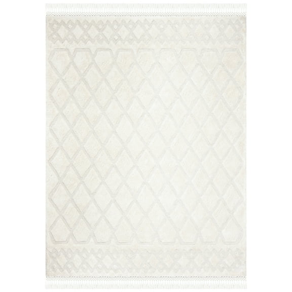 SAFAVIEH Casablanca Rordan Geometric Shag Area Rug, Ivory, 10' x 14'