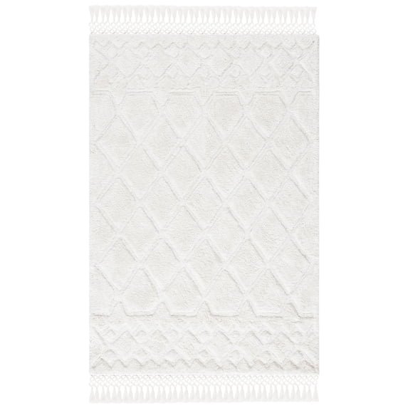 SAFAVIEH Casablanca Rordan Geometric Shag Area Rug, Ivory, 2' x 3'