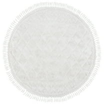 SAFAVIEH Casablanca Rordan Geometric Shag Area Rug, Ivory, 7' x 7' Round