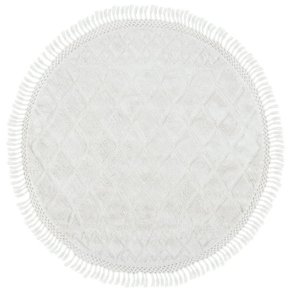 SAFAVIEH Casablanca Rordan Geometric Shag Area Rug, Ivory, 7' x 7' Round
