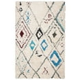 thumbnail image 1 of SAFAVIEH Casablanca Rosamund Abstract Moroccan Wool Shag Area Rug, Ivory/Chocolate, 4'x6', 1 of 7