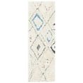 thumbnail image 1 of SAFAVIEH Casablanca Rosamund Abstract Wool Shag Runner Rug, Ivory/Charcoal, 2'3" x 8', 1 of 7