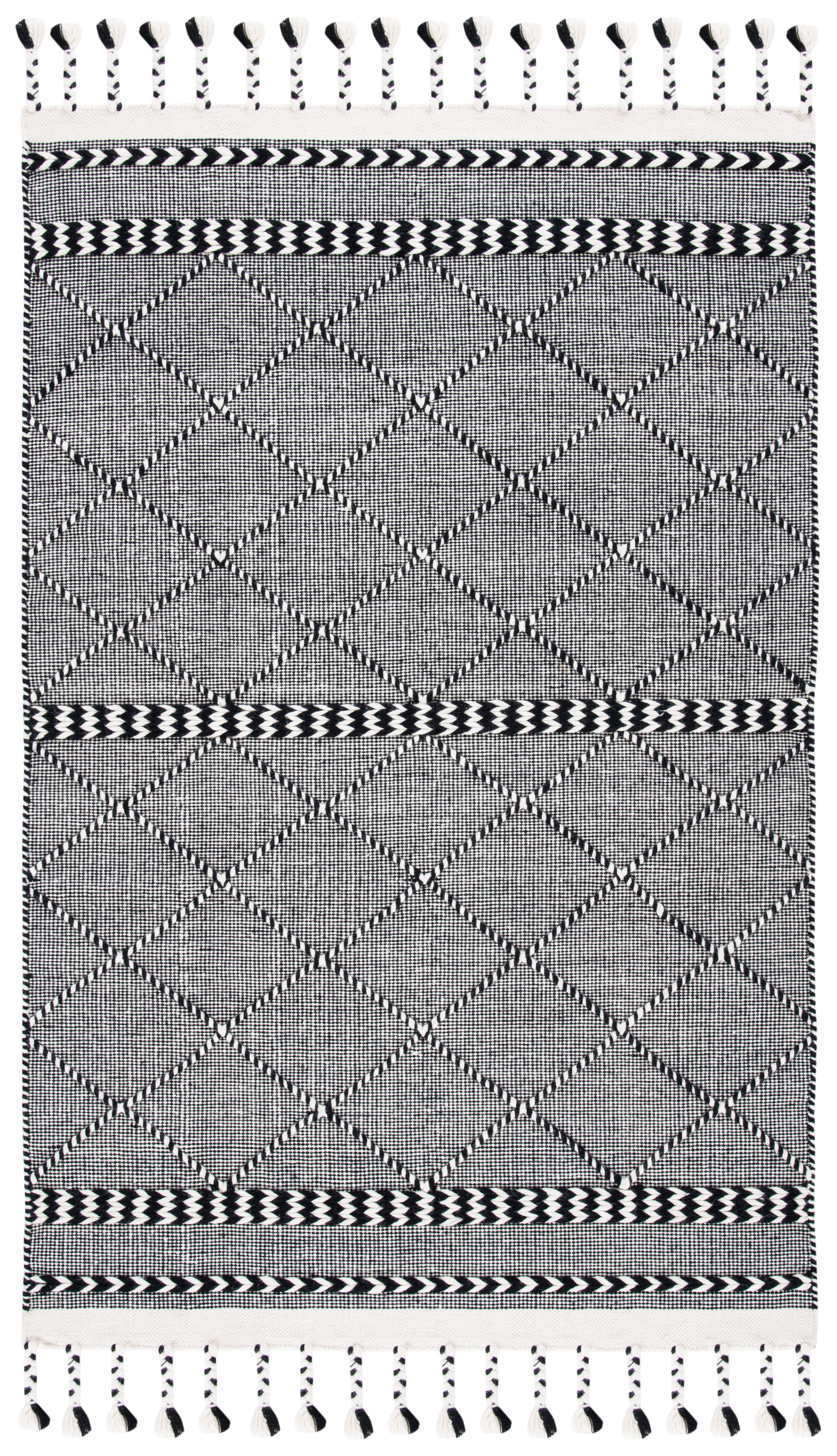 SAFAVIEH Casablanca Roswell Geometric Area Rug, Black/Ivory, 5' x 8'