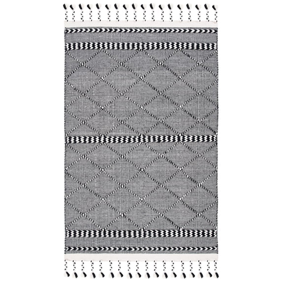 SAFAVIEH Casablanca Roswell Geometric Area Rug, Black/Ivory, 5' x 8'