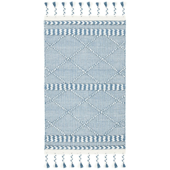 SAFAVIEH Casablanca Roswell Geometric Area Rug, Blue/Ivory, 4' x 6'