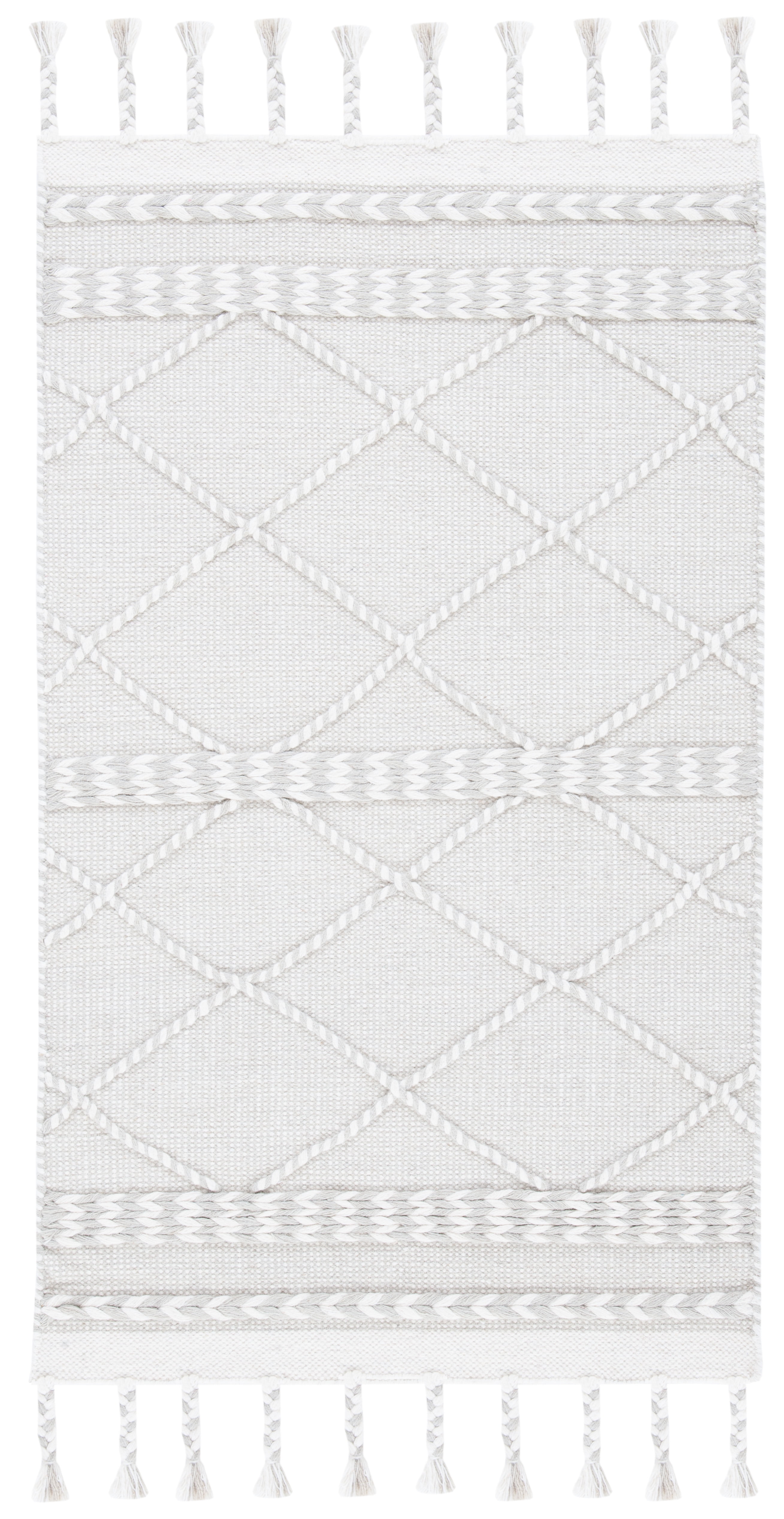 SAFAVIEH Casablanca Roswell Geometric Area Rug, Silver/Ivory, 3' x 5'
