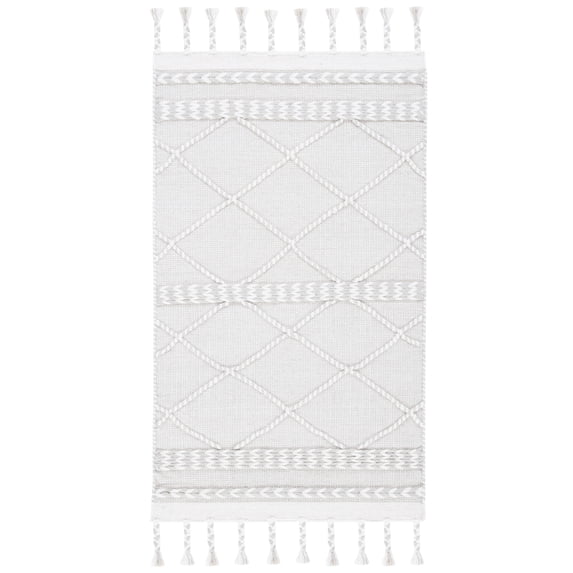 SAFAVIEH Casablanca Roswell Geometric Area Rug, Silver/Ivory, 3' x 5'