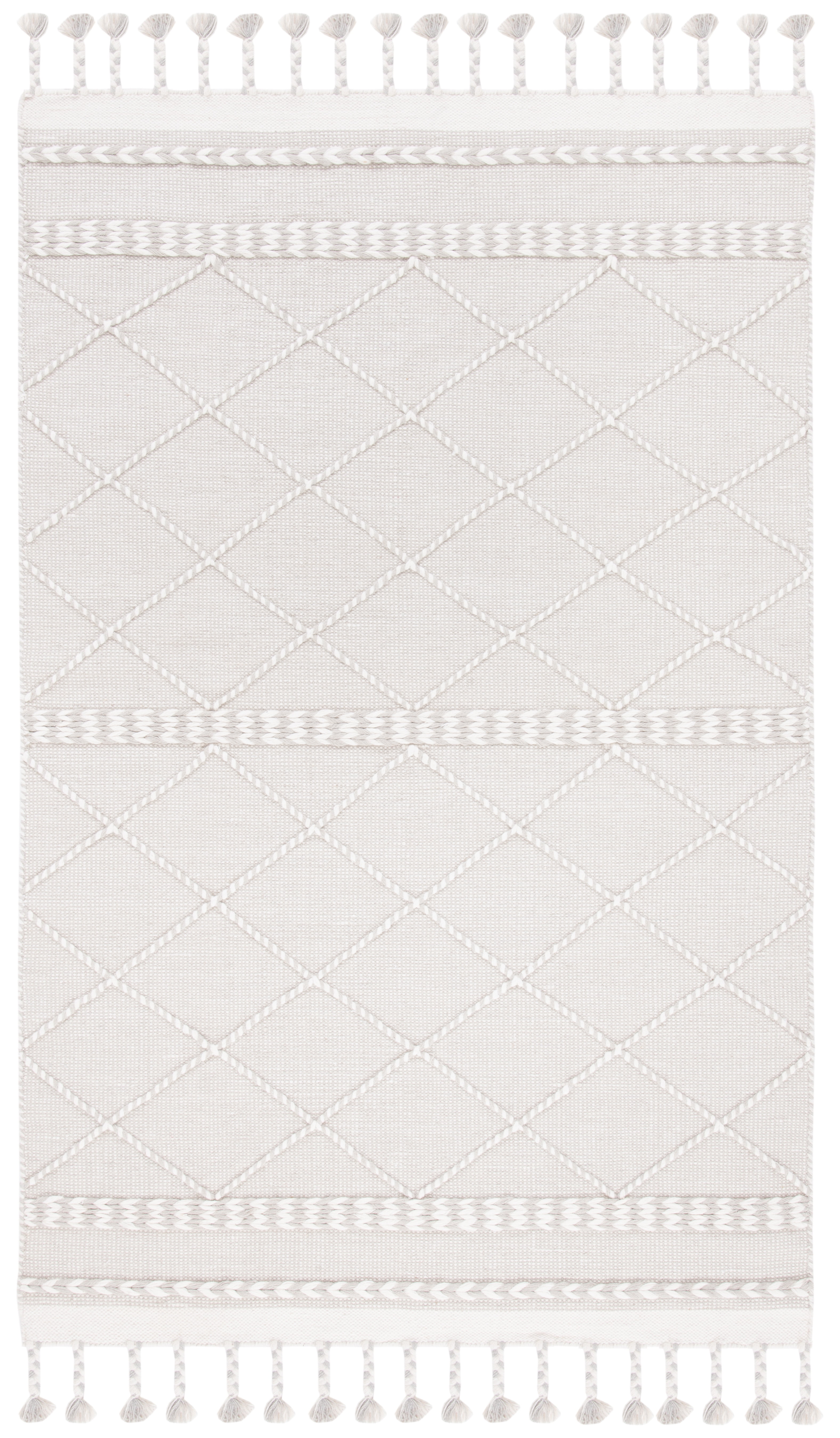 SAFAVIEH Casablanca Roswell Geometric Area Rug, Silver/Ivory, 6' x 9'