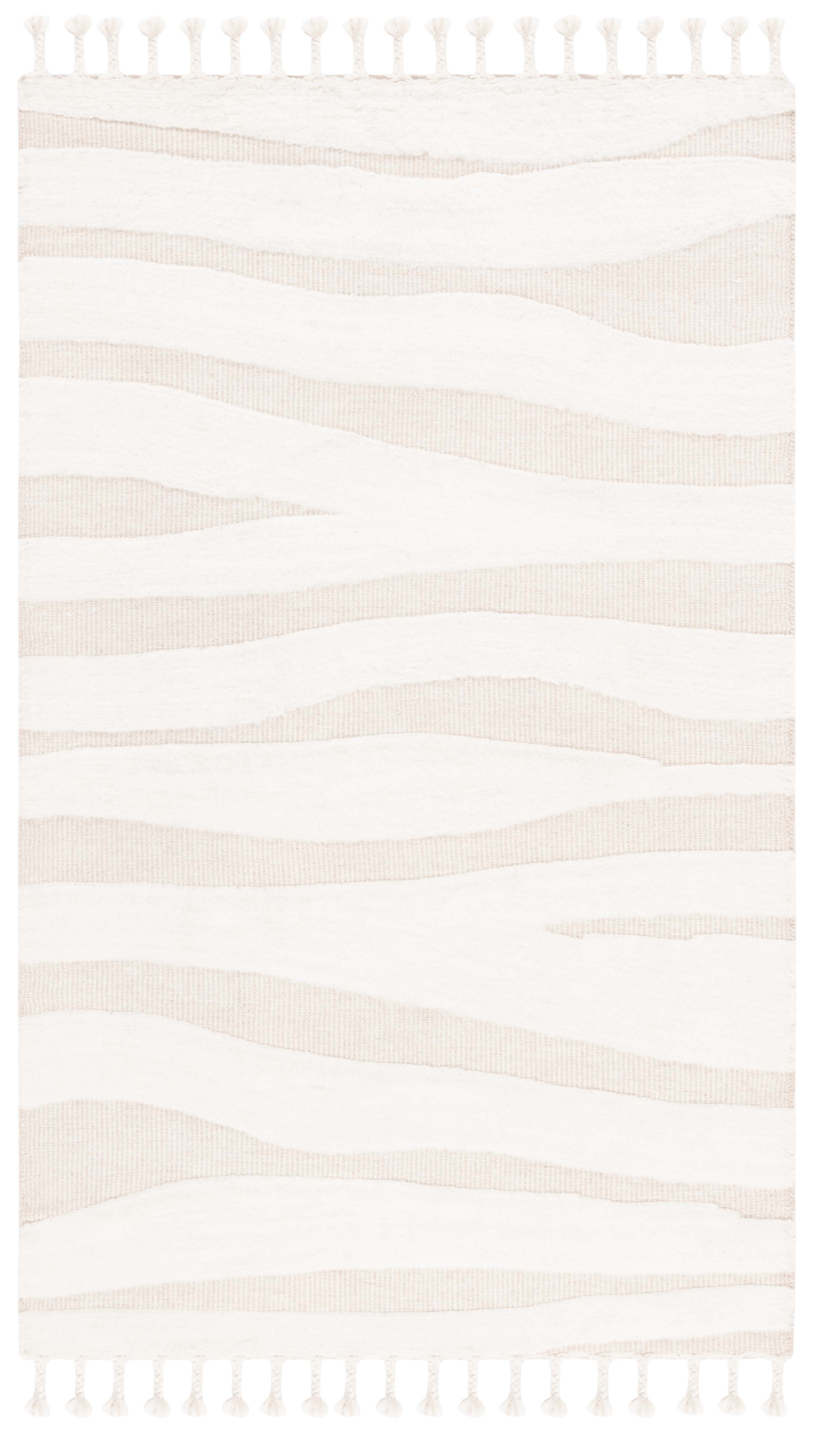 SAFAVIEH Casablanca Seth Wavy Striped Area Rug, Ivory/Beige, 4' x 6'