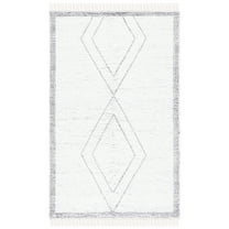 SAFAVIEH Casablanca Sharyl Diamond Cotton Area Rug, Ivory/Grey, 8' x 10'