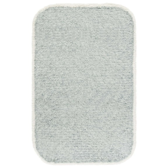 SAFAVIEH Casablanca Sutton Solid Shag Area Rug, Teal/Ivory, 5' x 8'