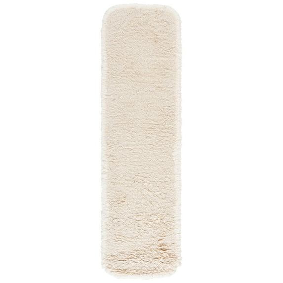 SAFAVIEH Casablanca Sutton Solid Shag Runner Rug, Beige/Ivory, 2'3" x 8'