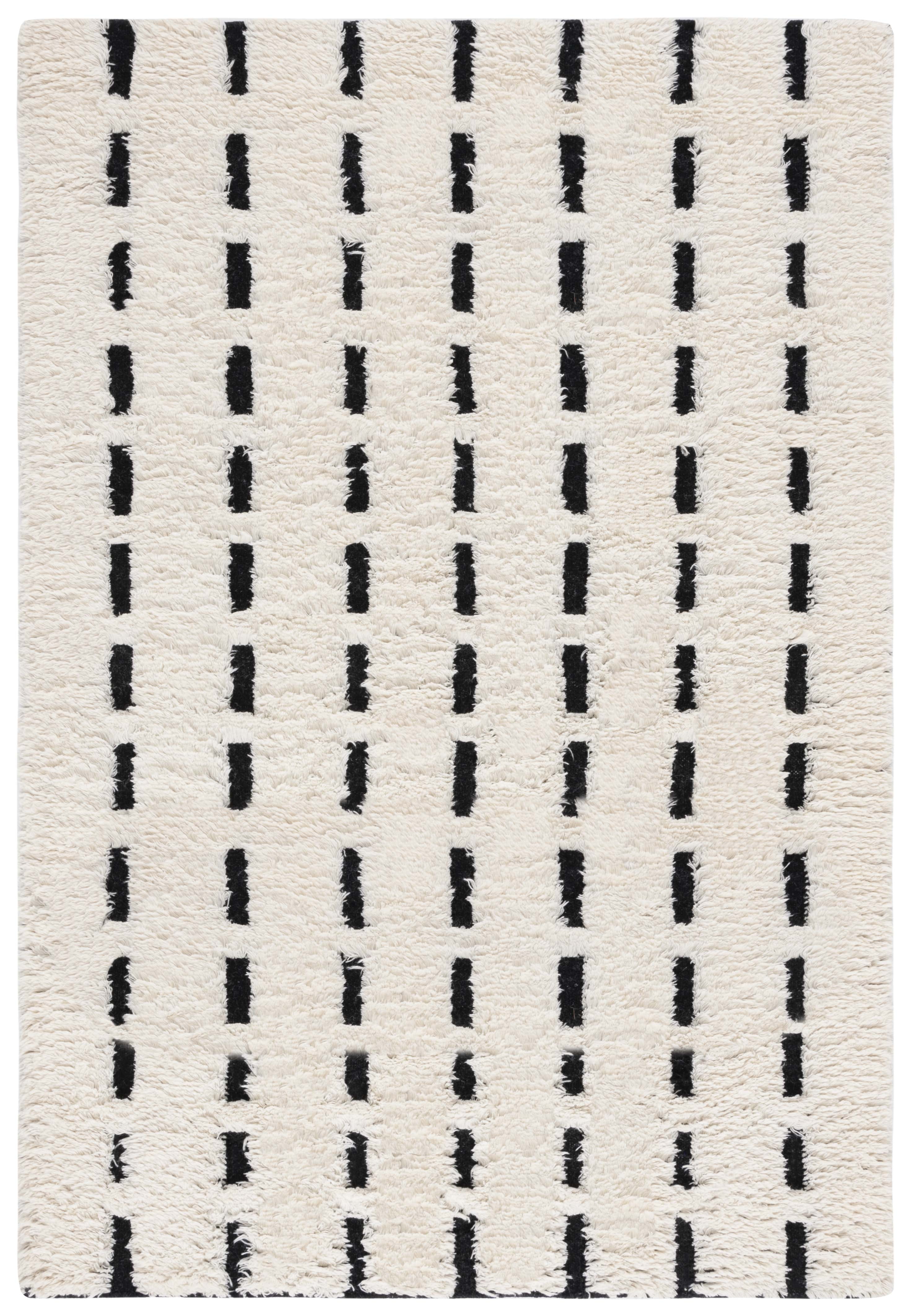 SAFAVIEH Casablanca Tanja Geometric Area Rug, Black/Ivory, 5' x 8'