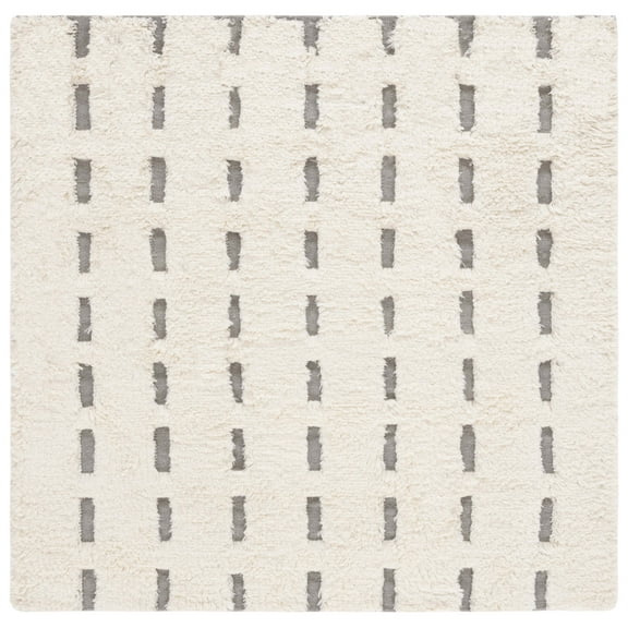 SAFAVIEH Casablanca Tanja Geometric Area Rug, Grey/Ivory, 6' x 6' Square