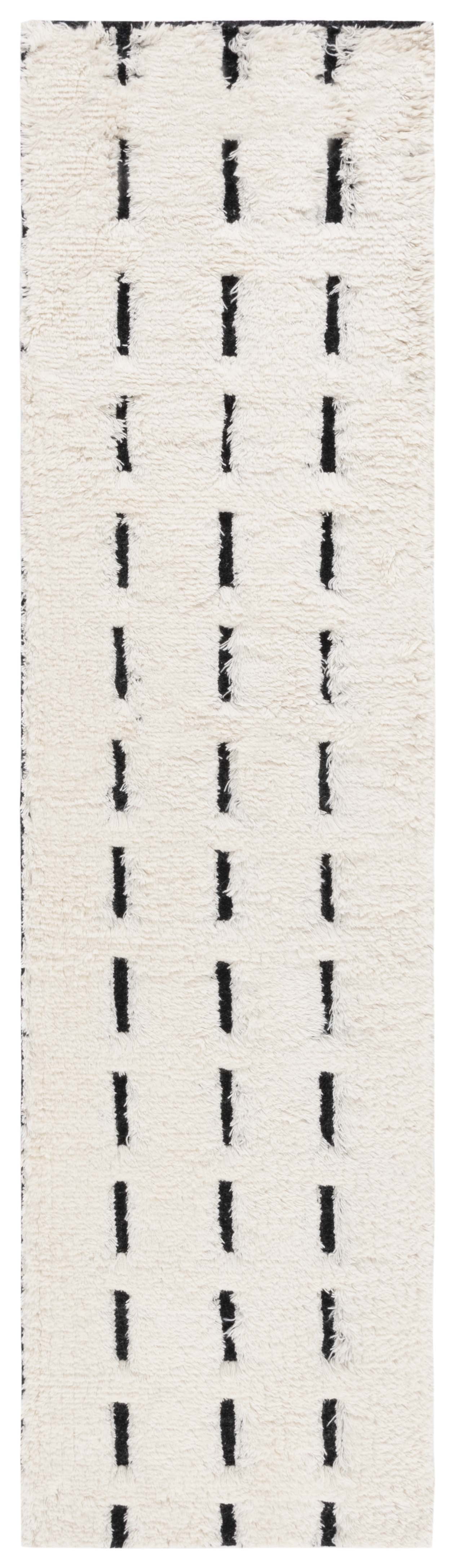 SAFAVIEH Casablanca Tanja Geometric Runner Rug, Black/Ivory, 2'3" x 9 ...