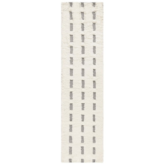 SAFAVIEH Casablanca Tanja Geometric Runner Rug, Grey/Ivory, 2'3" x 9'