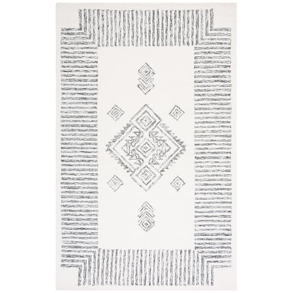 SAFAVIEH Casablanca Thorburn Medallion Area Rug, Ivory/Black, 4' x 6'