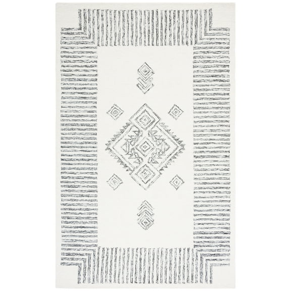 SAFAVIEH Casablanca Thorburn Medallion Area Rug, Ivory/Black, 8' x 10'