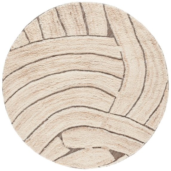 SAFAVIEH Casablanca Tiphanie Geometric Area Rug, Natural/Beige, 6' x 6' Round