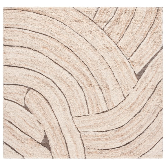 SAFAVIEH Casablanca Tiphanie Geometric Area Rug, Natural/Beige, 6' x 6' Square