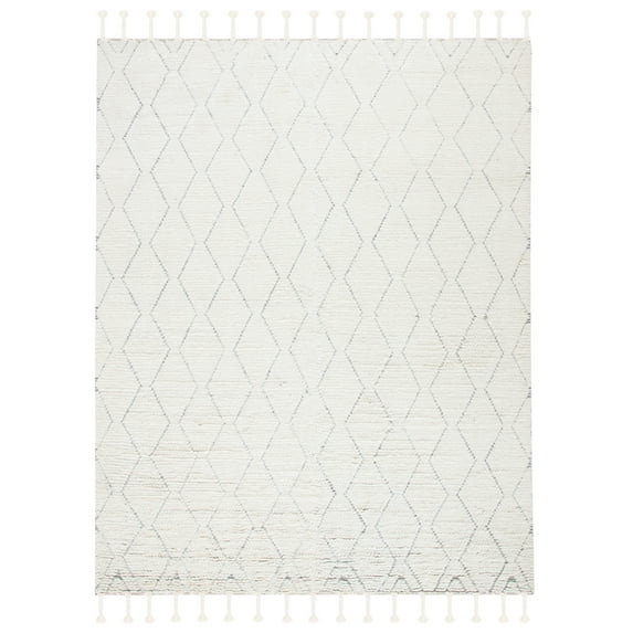 SAFAVIEH Casablanca Vasil Diamond Wool Area Rug, Ivory, 11' x 15'