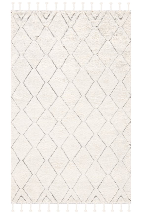 Casablanca Vasil Diamond Wool Area Rug, Ivory, 2' x 3'
