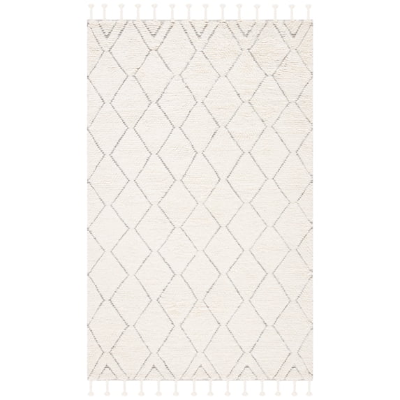 SAFAVIEH Casablanca Vasil Diamond Wool Area Rug, Ivory, 5' x 8'